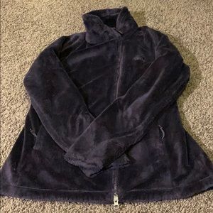 purple North face zipper jacket